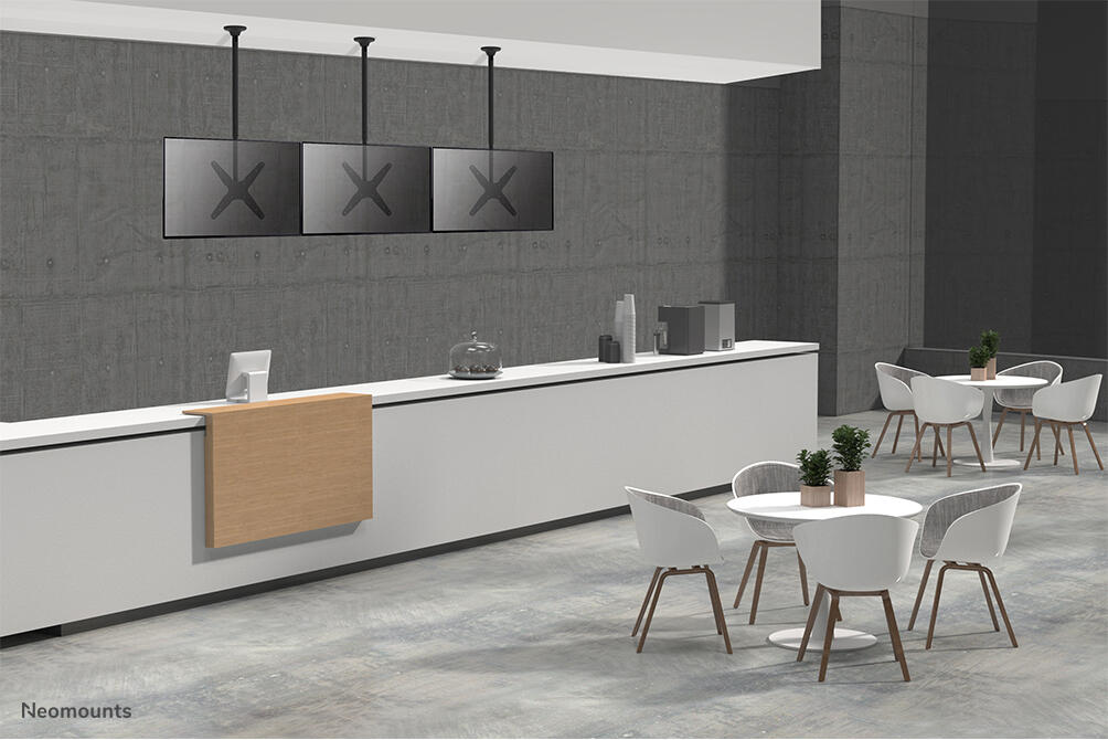 Neomounts FPMA-C340BLACK Full-Motion TV/Monitor Deckenhalterung für 32-75-Zoll-Bildschirme - Schwarz