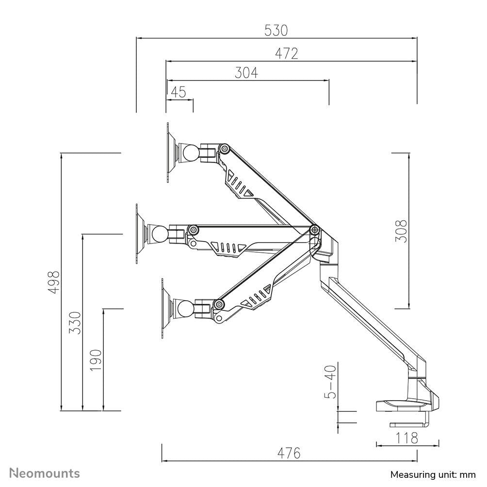Neomounts FPMA-D750BLACK2 Monitor Tischhalterung