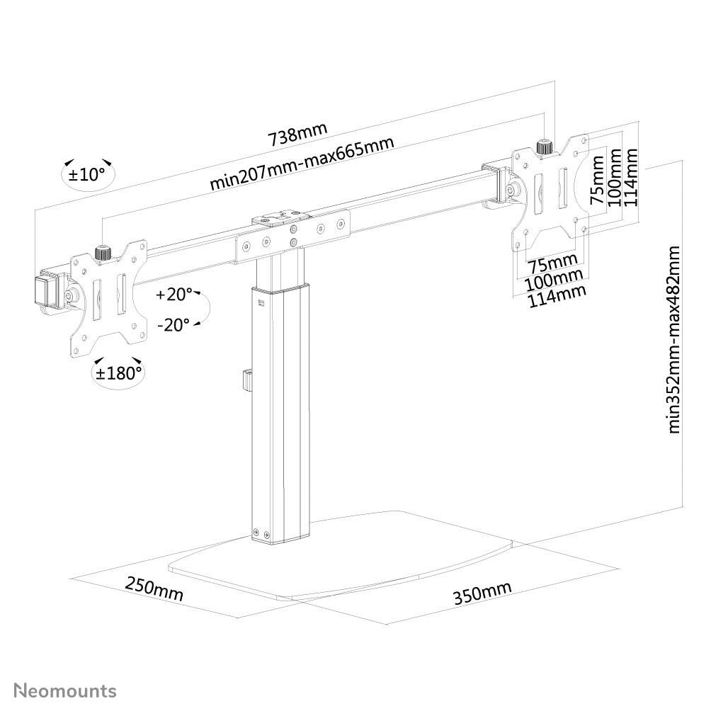 Neomounts FPMA-D865DBLACK Monitor Tischständer