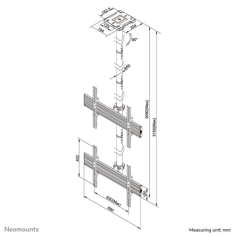 Neomounts NMPRO-C12 Deckenhalterung