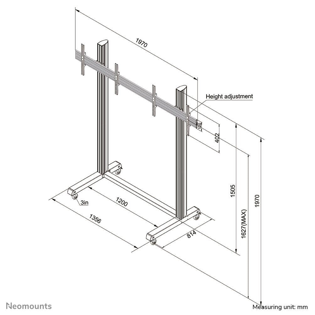 Samsung Flip Pro 2x WM55B Flipchart 138,7 cm 55 Zoll inkl. Neomounts Pro NMPRO-M21 Dual Rollwagen