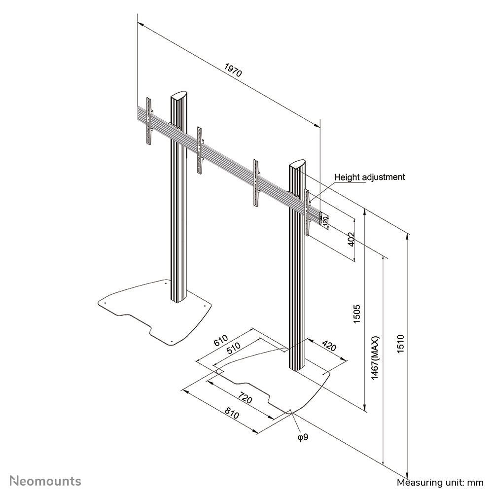 Samsung Flip Pro 2x WM55B Flipchart 138,7 cm 55 Zoll inkl. Neomounts Pro NMPRO-S21 Dual Standfuß