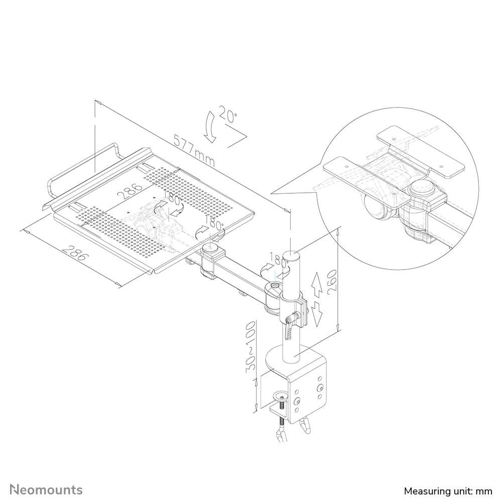 Neomounts NOTEBOOK-D100 Notebook Tischhalterung