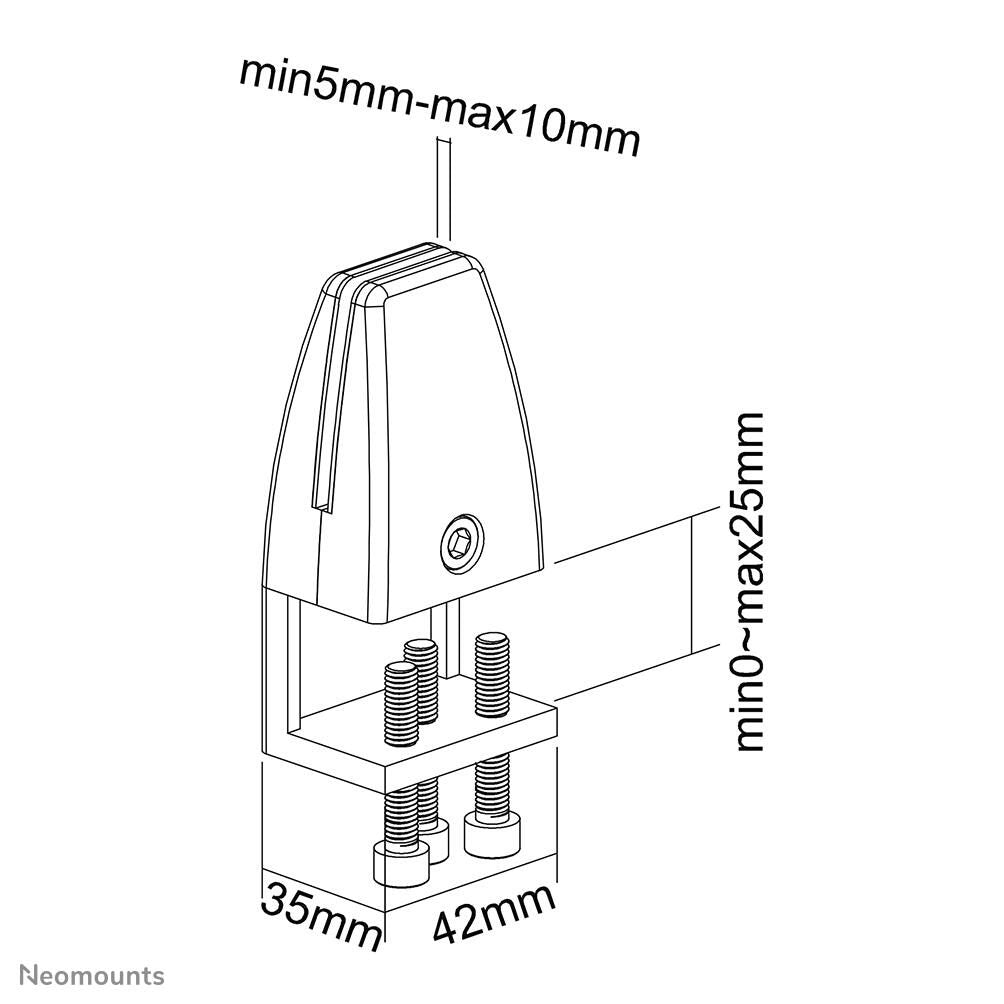 Neomounts NS-CLMP25BLACK Klemmensatz für Schreibtisch 2 Stk.