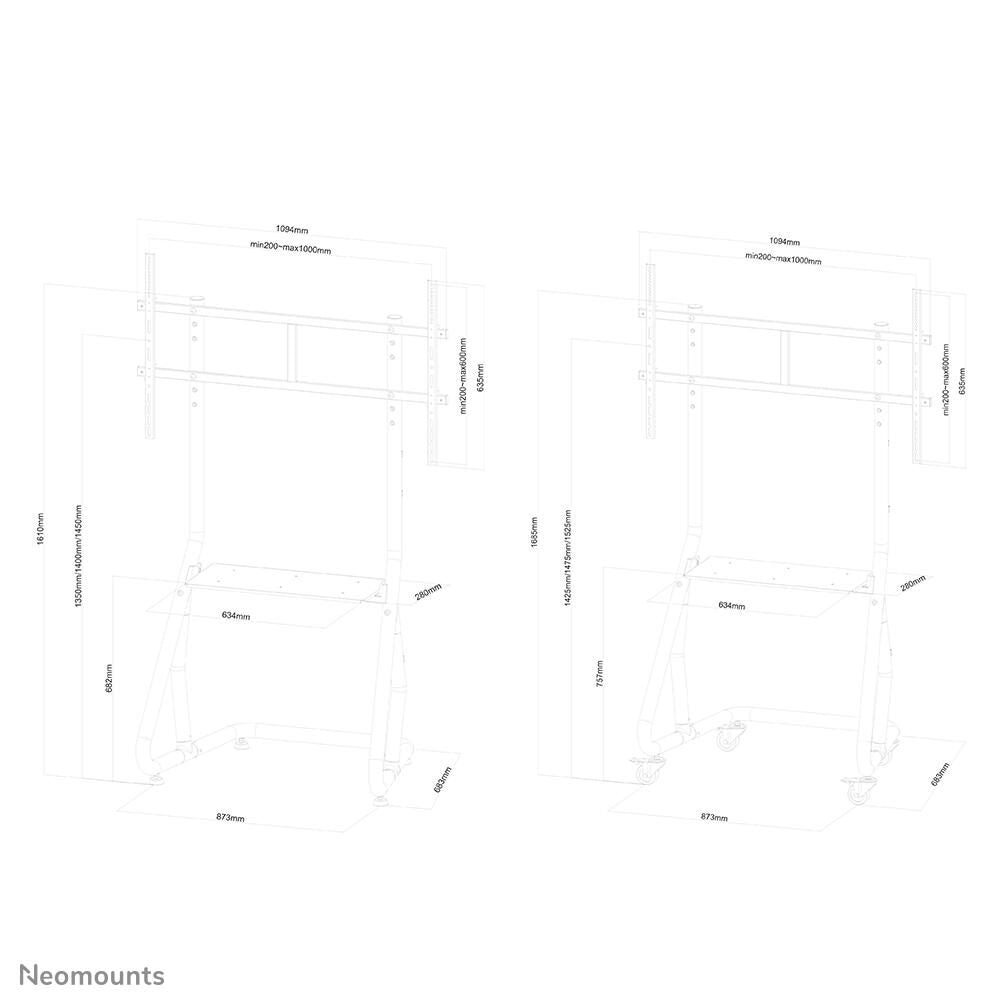 Neomounts NS-M3800BLACK Rollwagen