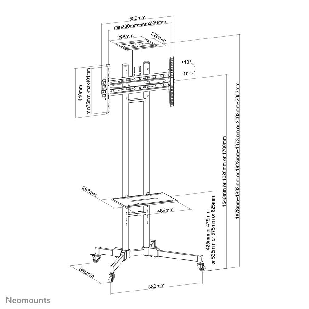 Neomounts PLASMA-M1700E Rollwagen