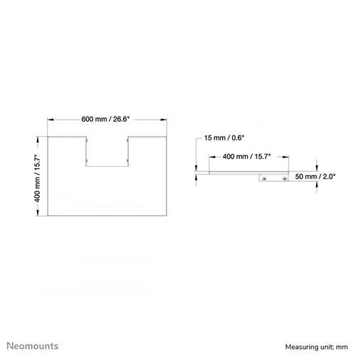 Neomounts PLASMA-M2500LAPSHELF Regal Montagekomponente für Notebooks, schwarz