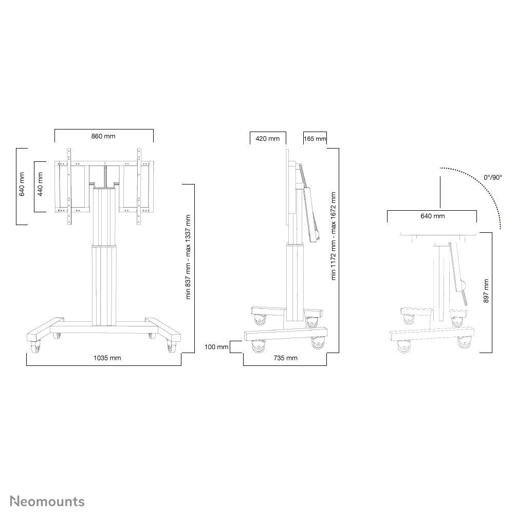 Neomounts PLASMA-M2500TSILVER motorisierter Rollwagen