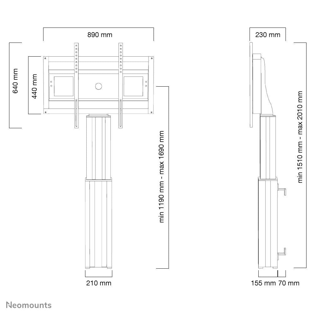 Neomounts PLASMA-W2500SILVER motorisierte Wandhalterung