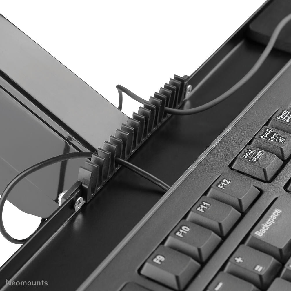 Neomounts WL90-325BL1 höhenverstellbarer, wandmontierter Arbeitsplatz für 17-32' Bildschirme, Tastatur und Maus - Schwar