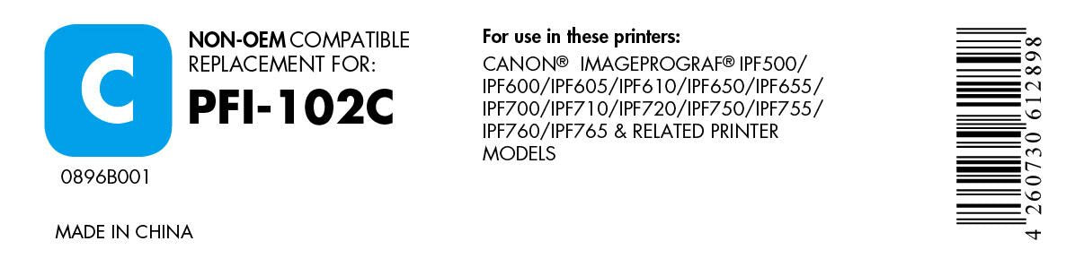 OFFICE-Partner Premium Druckerpatrone - alternativ zu Canon PFI-102C - cyan