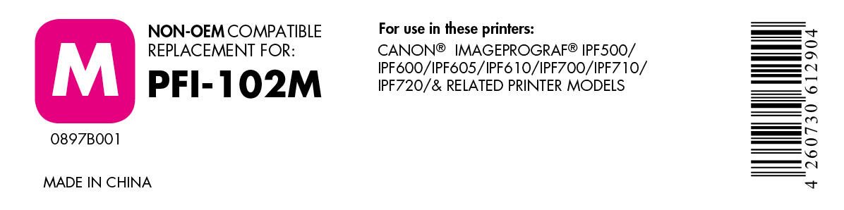 OFFICE-Partner Premium Druckerpatrone - alternativ zu Canon PFI-102M - magenta