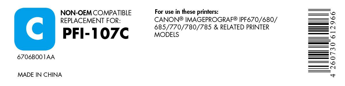 OFFICE-Partner Premium Druckerpatrone - alternativ zu Canon PFI-107C - cyan