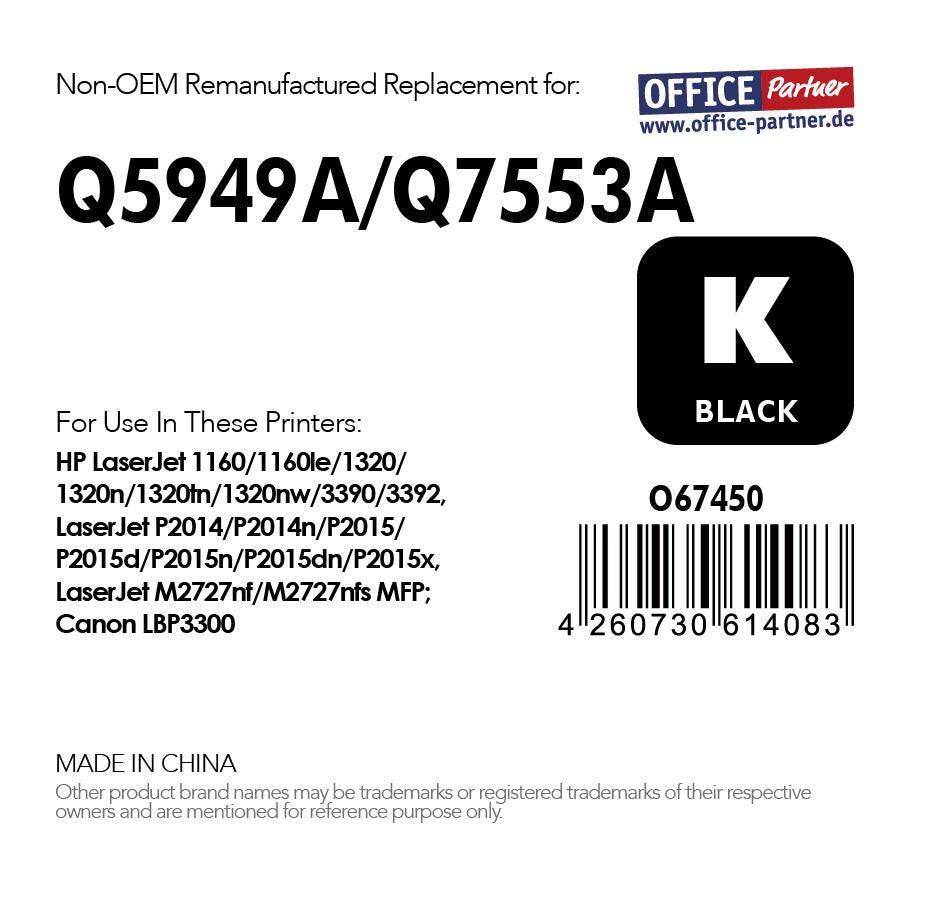 OFFICE-Partner Premium Toner - alternativ zu HP 49A (Q5949A) - schwarz