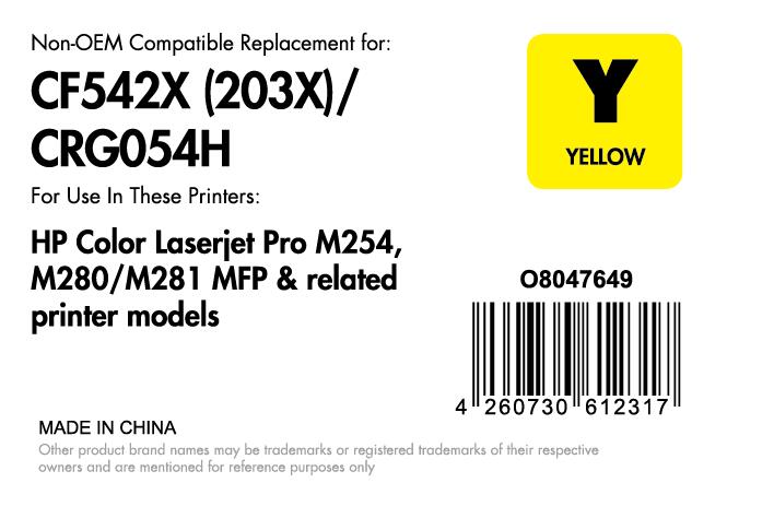 OFFICE-Partner Premium Toner - alternativ zu HP 203X (CF542X) - gelb