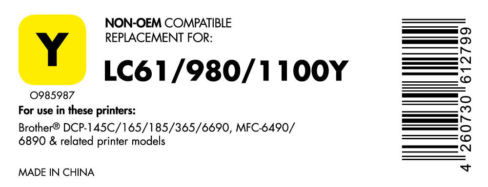 OFFICE-Partner Premium Druckerpatrone - alternativ zu Brother LC-980/LC-985/LC-1100 Y - gelb