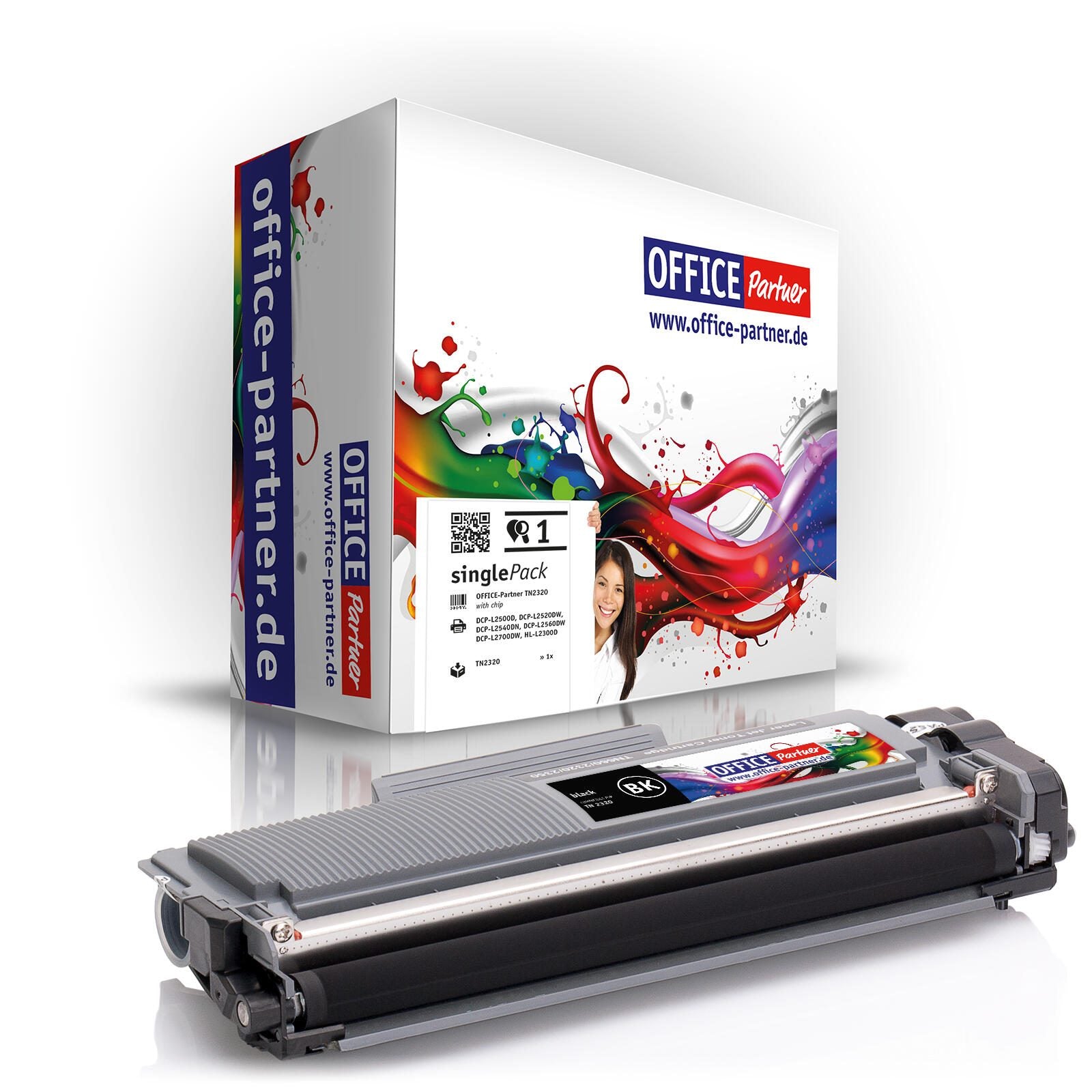 OFFICE-Partner Premium Toner alternativ zu Brother TN2320 BK - 2er Set (schwarz)