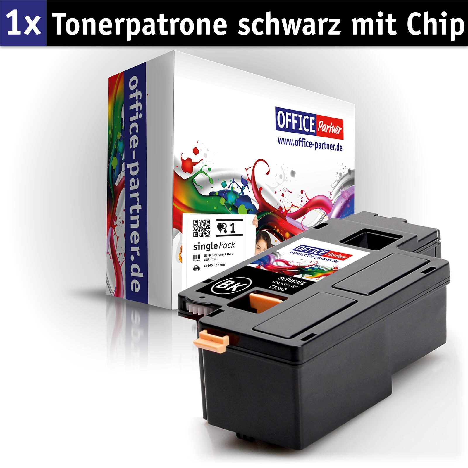 OFFICE-Partner Premium Toner alternativ zu Dell C1660 BK - schwarz