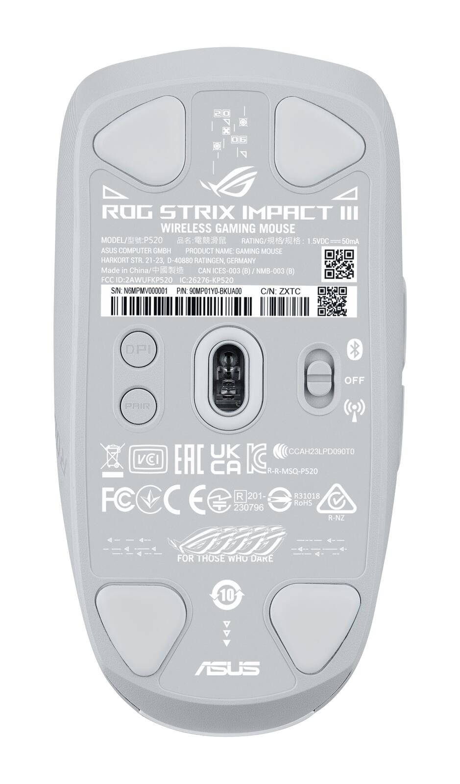 ASUS ROG Strix Impact III Wireless Gaming-Maus, weiß