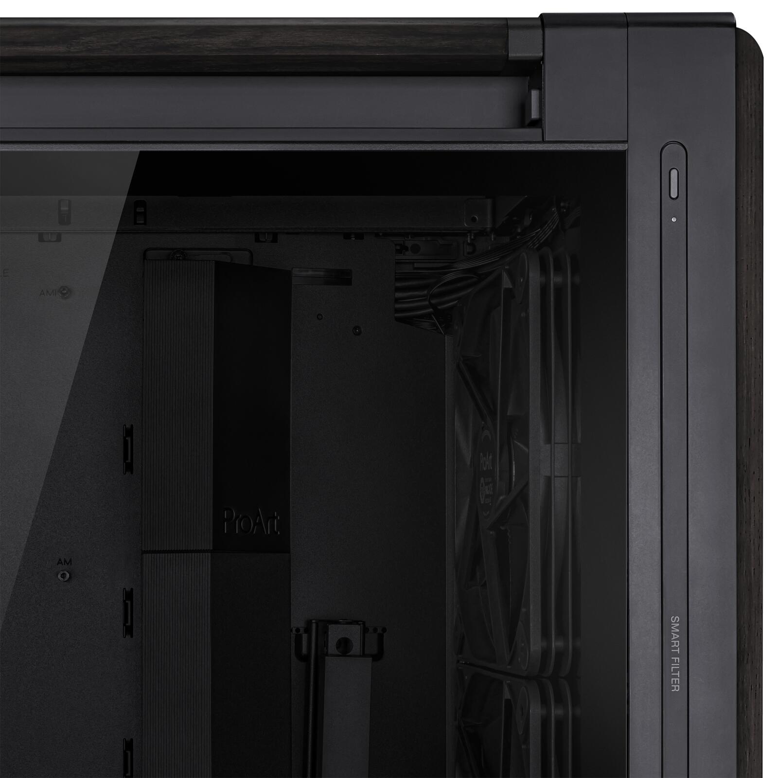 ASUS ProArt PA602 Wood Edition Tempered Glass E-ATX PC Gehäuse, schwarz