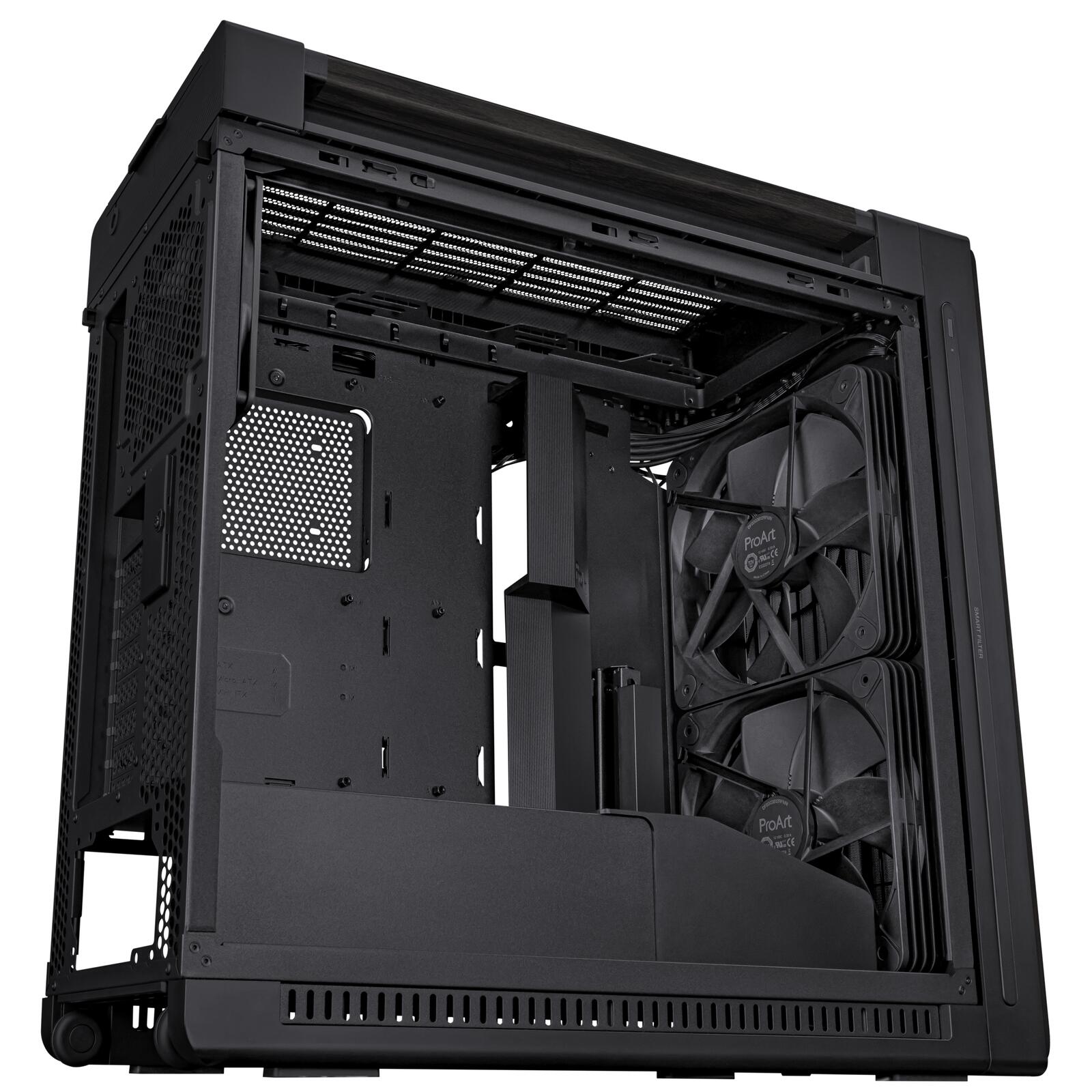 ASUS ProArt PA602 Wood Edition Tempered Glass E-ATX PC Gehäuse, schwarz