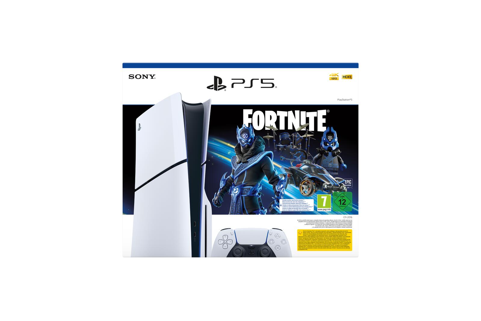 Sony Playstation 5 Slim Disc-Edition Fortnite Cobalt Star Bundle, weiß