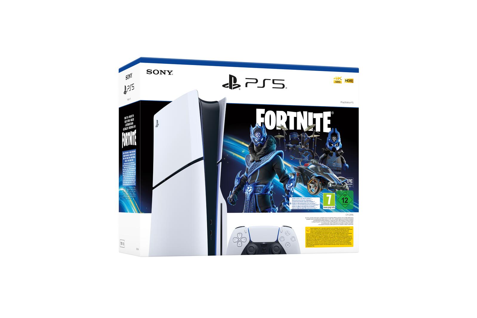 Sony Playstation 5 Slim Disc-Edition Fortnite Cobalt Star Bundle, weiß