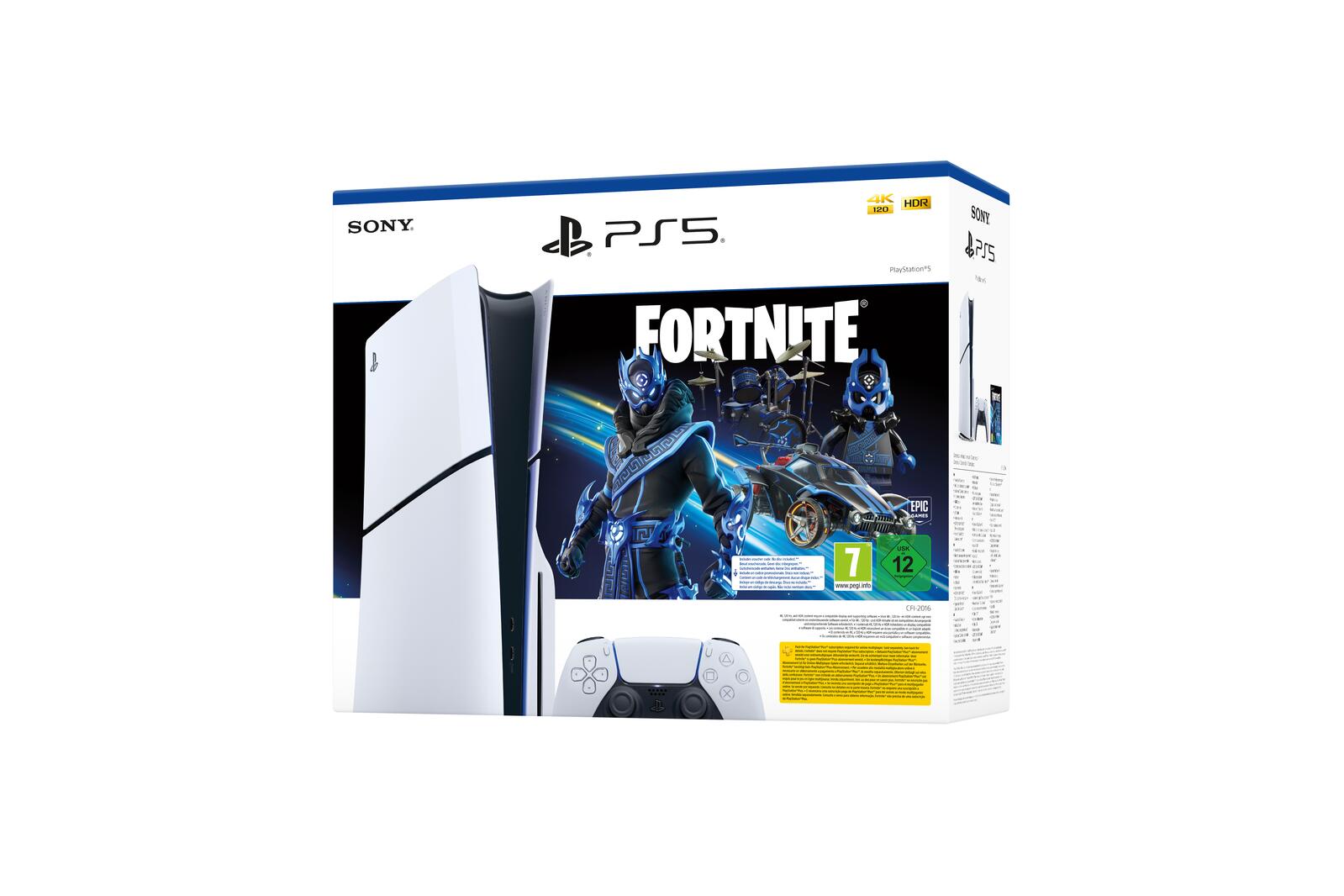 Sony Playstation 5 Slim Disc-Edition Fortnite Cobalt Star Bundle, weiß
