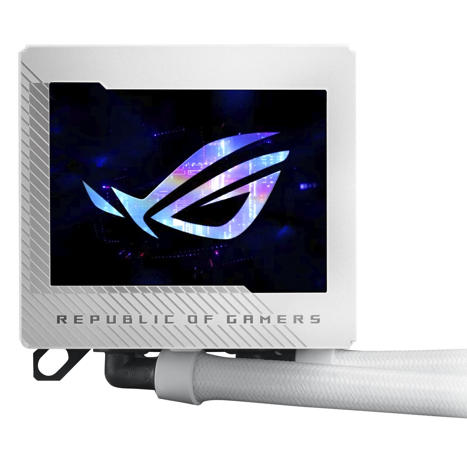 ASUS ROG Ryujin III 240 ARGB White Edition All-in-One Flüssig CPU-Kühler (3,5 Zoll LCD, Asetek-Pumpe der 8. Generation,