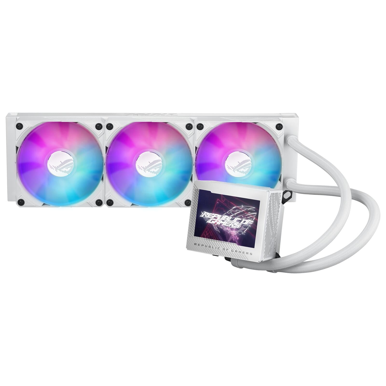 ASUS ROG Ryujin III 240 ARGB White Edition All-in-One Flüssig CPU-Kühler (3,5 Zoll LCD, Asetek-Pumpe der 8. Generation,