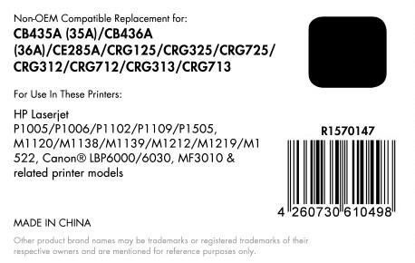 OFFICE-Partner Premium Toner recycelt - alternativ zu HP 35A (CB435A) - schwarz