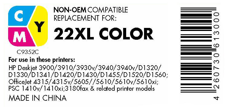 OFFICE-Partner Premium Druckerpatrone recycelt - alternativ zu HP 22XL (C9352CE) - cyan magenta gelb