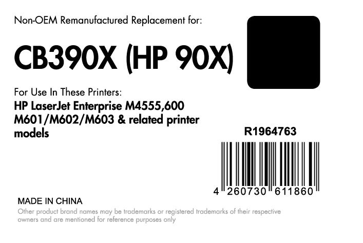 OFFICE-Partner Premium Toner recycelt - alternativ zu HP 90X (CE390X) - schwarz