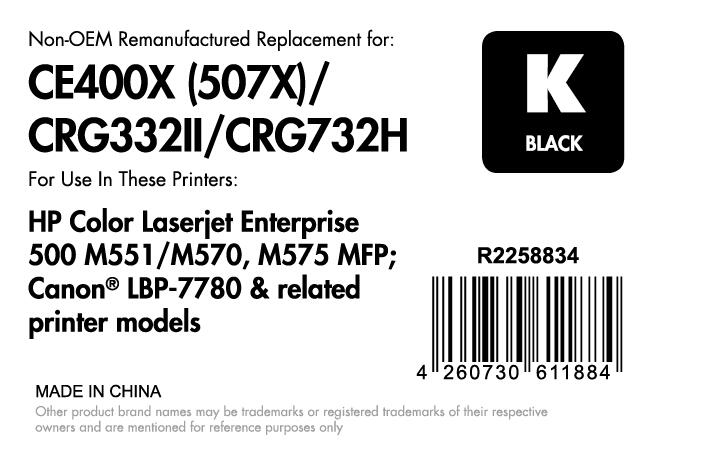 OFFICE-Partner Premium Toner recycelt - alternativ zu HP 507X (CE400X) - schwarz