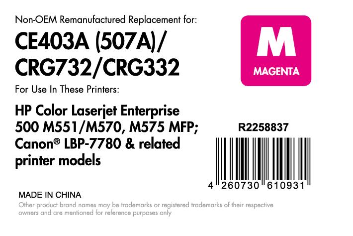 OFFICE-Partner Premium Toner recycelt - alternativ zu HP 507A (CE403A) - magenta
