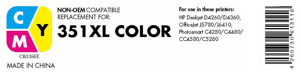 OFFICE-Partner Premium Druckeraptrone recycelt - alternativ zu HP 351XL (CB338EE) - cyan magenta gelb