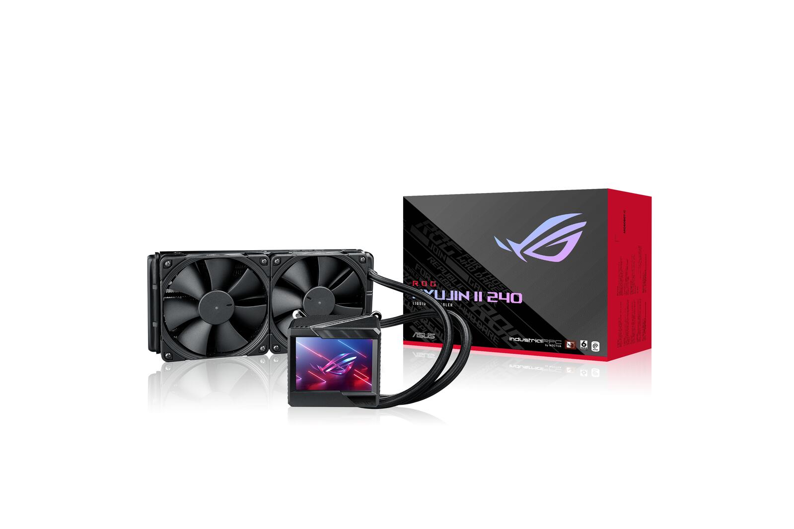 ASUS ROG RYUJIN II 240 All-in-One CPU-Wasserkühlung (3,5-Zoll-LCD, integrierter Pumpenlüfter zur Kühlung von VRM und M.2