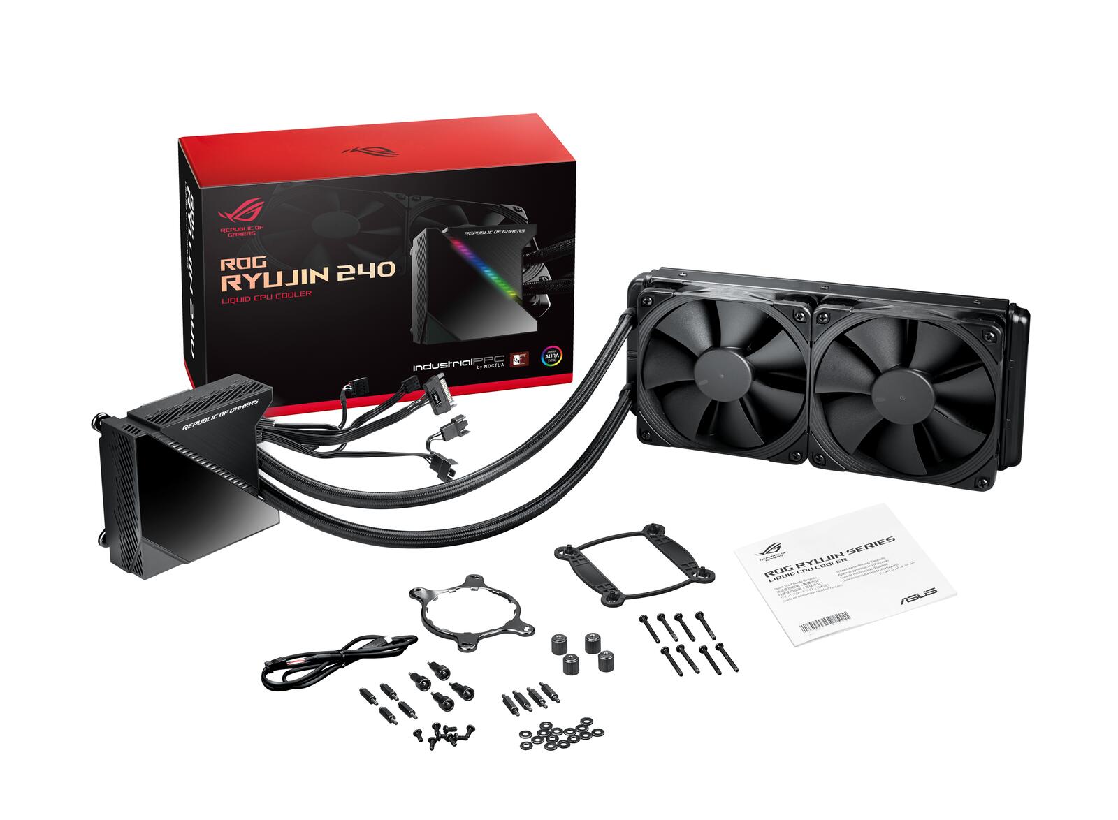 ASUS ROG RYUJIN 240 All-in-One CPU-Wasserkühlung (OLED-Display, Aura Sync RGB, Noctua-Industrial-PPC-PWM-Lüfter)