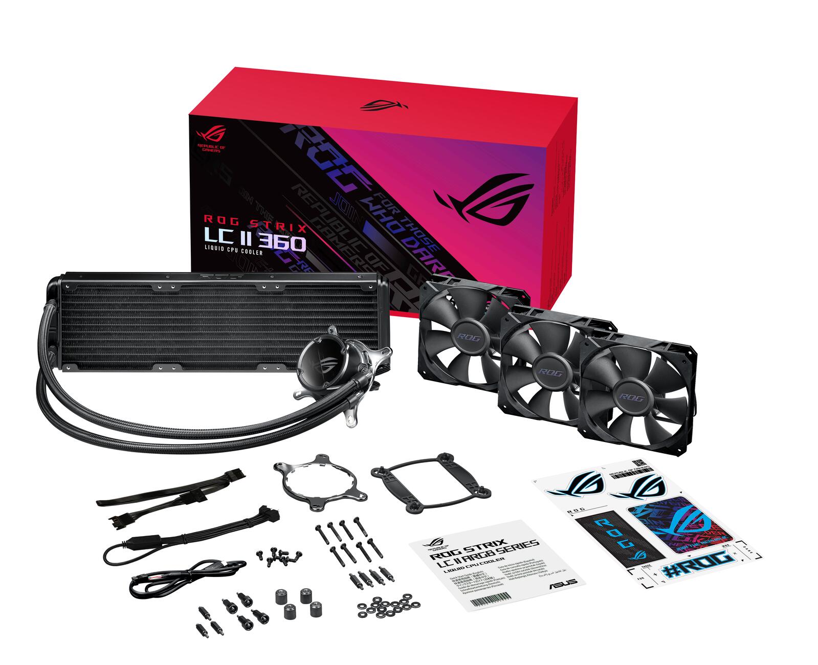 ASUS ROG STRIX LC II 360 All-in-One CPU-Wasserkühlung (Aura Sync, drei adressierbare ROG 120 mm Radiatorlüfter)