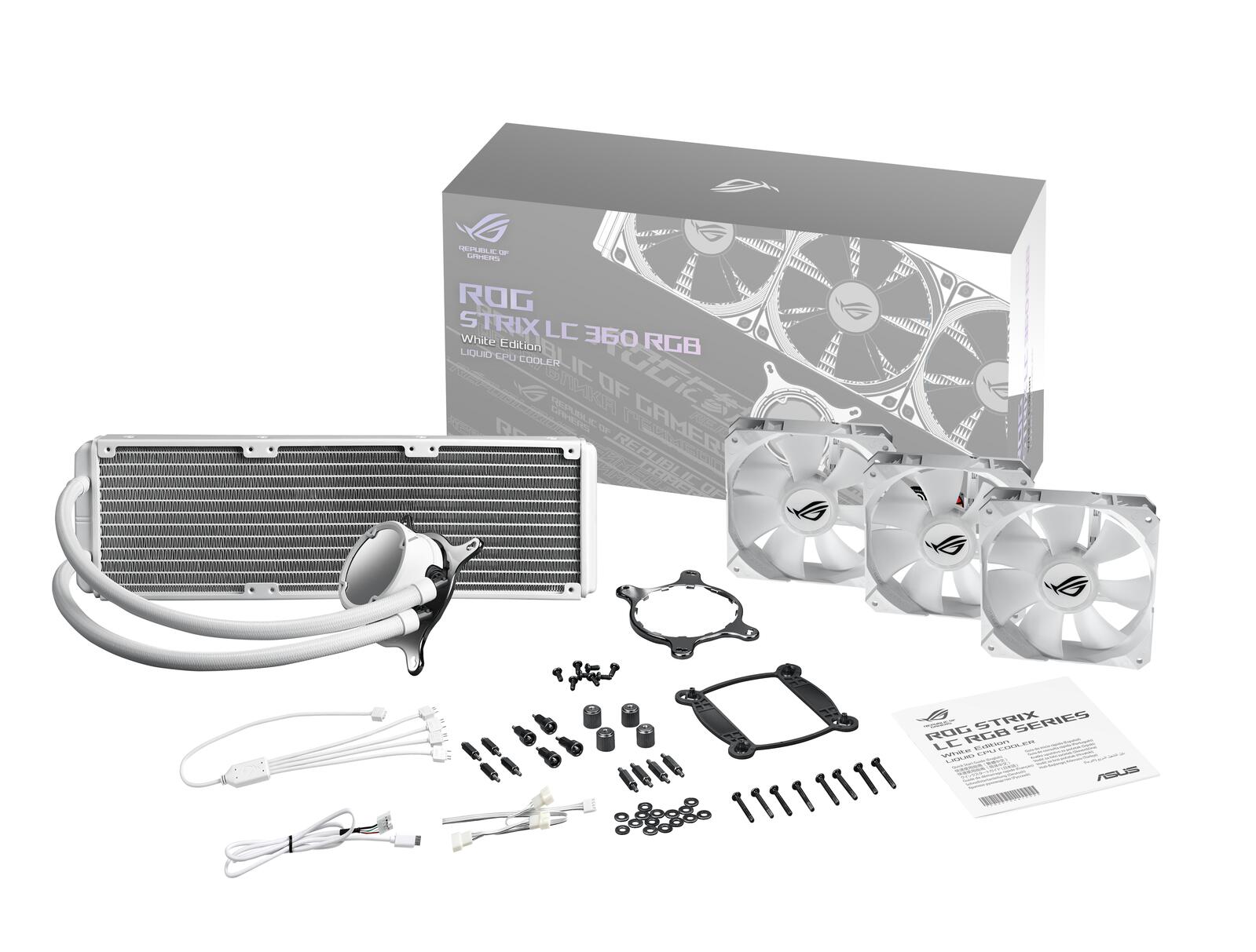 ASUS ROG STRIX LC 360 RGB adressierbare RGB-Radiatorlüfter (3x 120 mm Lüfter, AIO Wasserkühlung, Aura Sync RGB, mit RGB