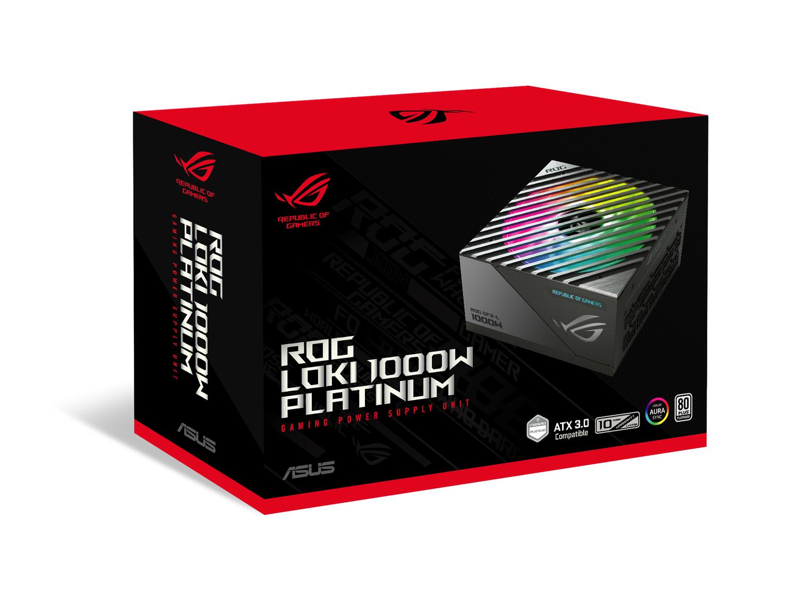 ASUS ROG Loki SFX-L 1000W Platinum (Vollmodulares Netzteil, 80+ Platinum, 120mm PWM ARGB Lüfter, Aura Sync, ATX 3.0 Komp
