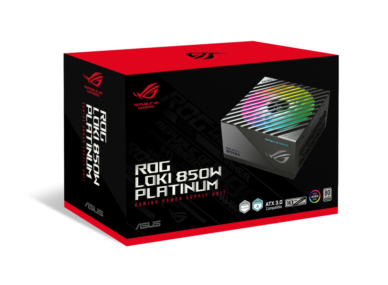 ASUS ROG Loki SFX-L 850W Platinum (Vollmodulares Netzteil, 80+ Platinum, Lambda A zertifiziert, 120mm PWM ARGB Lüfter, A