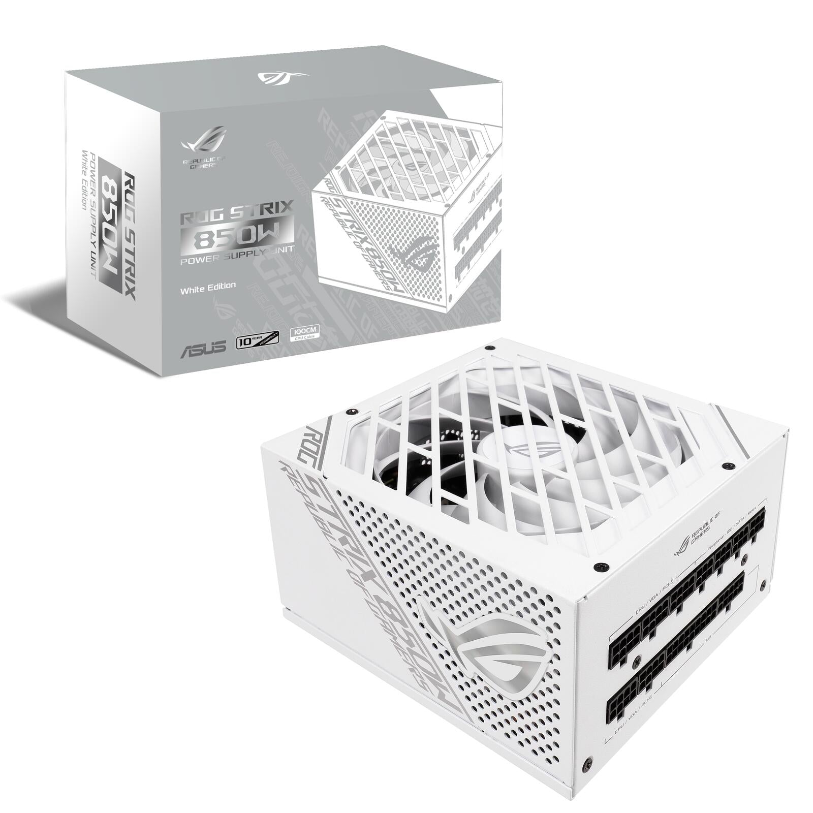 ASUS ROG STRIX 850G Netzteil (850 Watt, 80 Plus Gold, 0dB-Kühlung) weiß