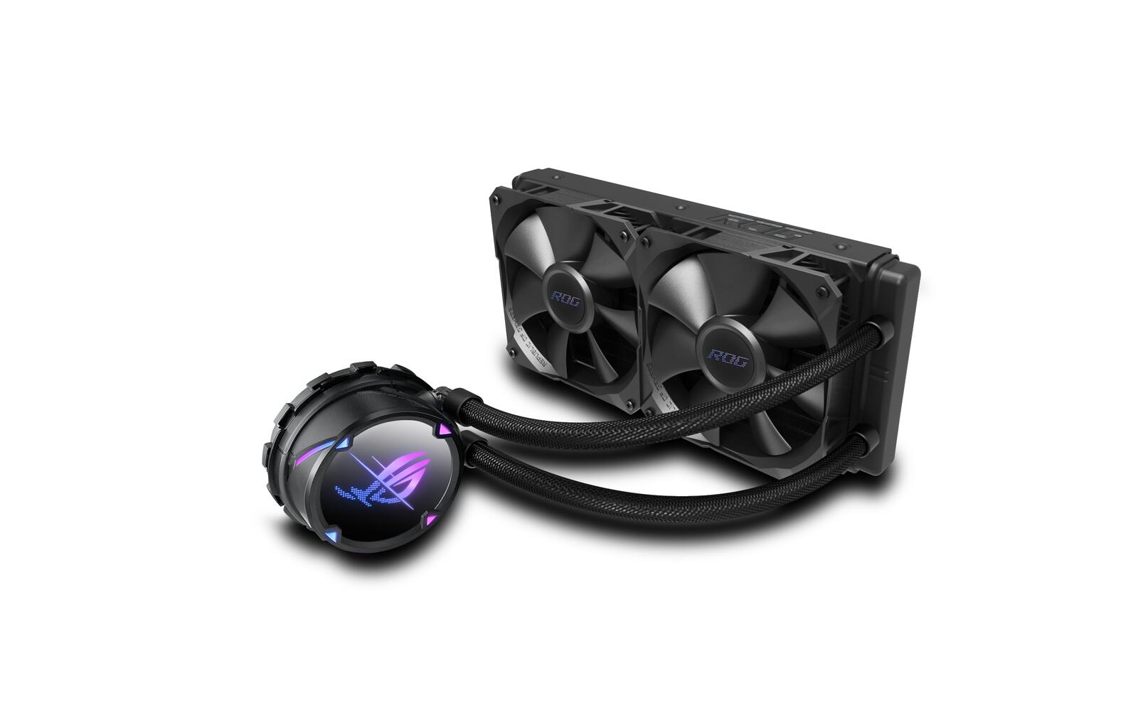 ASUS ROG STRIX LC II 240 All-in-One Flüssig-CPU-Wasserkühlung (Aura Sync, zwei adressierbare ROG 120mm RGB-Lüfter)