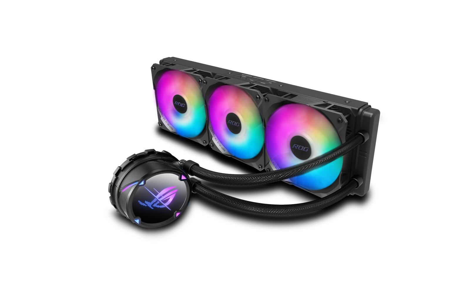 ASUS ROG STRIX LC II 360 ARGB All-in-One Flüssig-CPU-Wasserkühlung (Aura Sync, drei adressierbare ROG 120mm RGB-Lüfter)