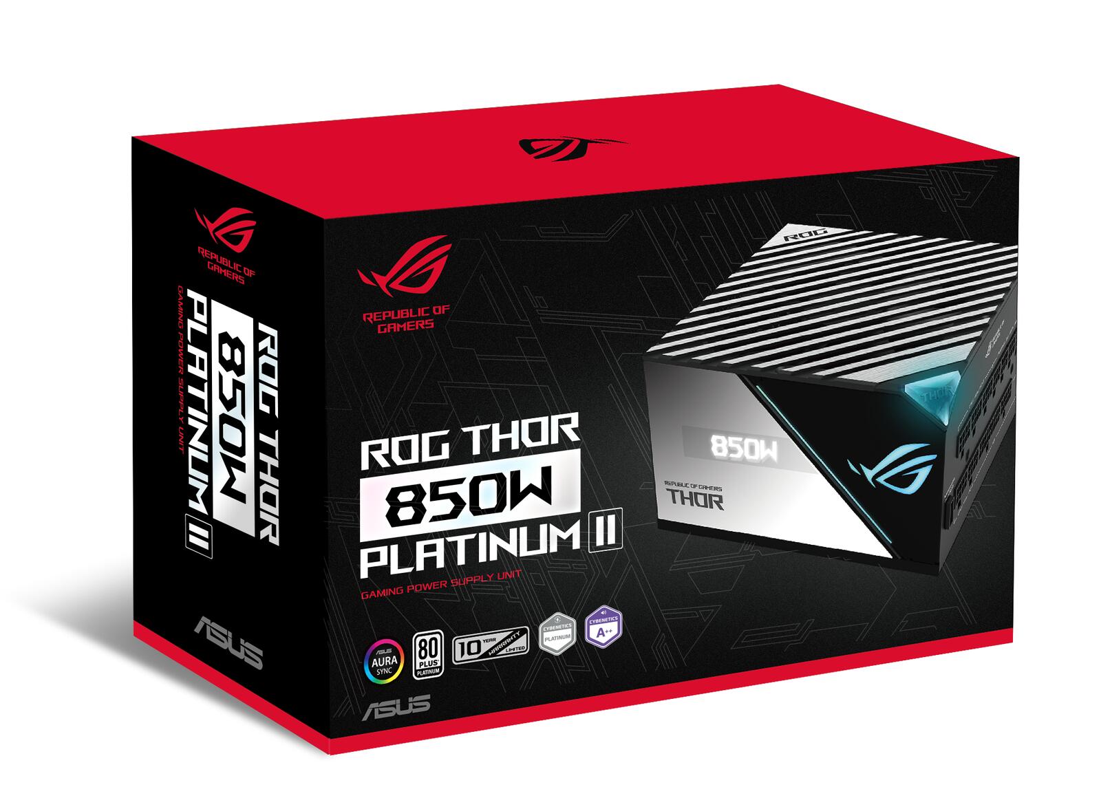 ASUS ROG Thor 850W Platinum II Netzteil (Aura Sync RGB Belechtung, OLED Display,135-mm-Axial-Tech-Lüfter mit PWM-Steueru