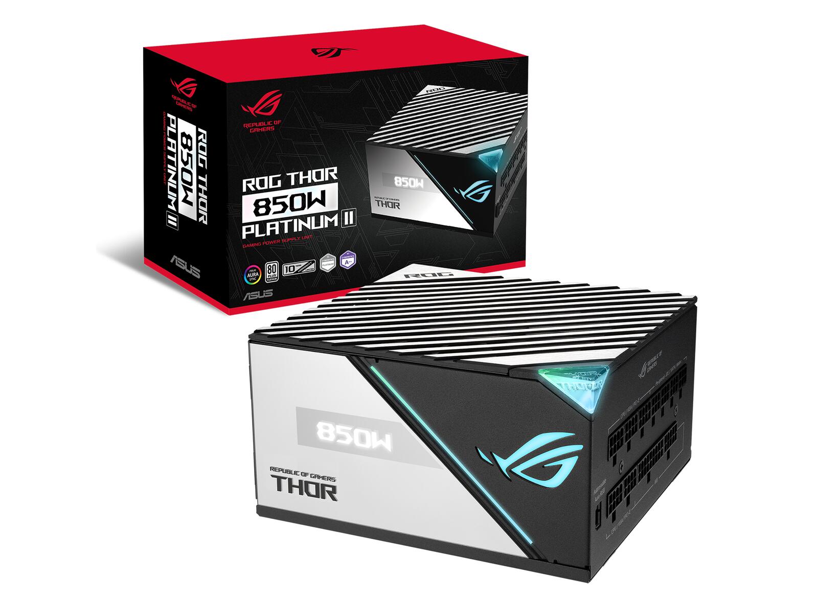 ASUS ROG Thor 850W Platinum II Netzteil (Aura Sync RGB Belechtung, OLED Display,135-mm-Axial-Tech-Lüfter mit PWM-Steueru