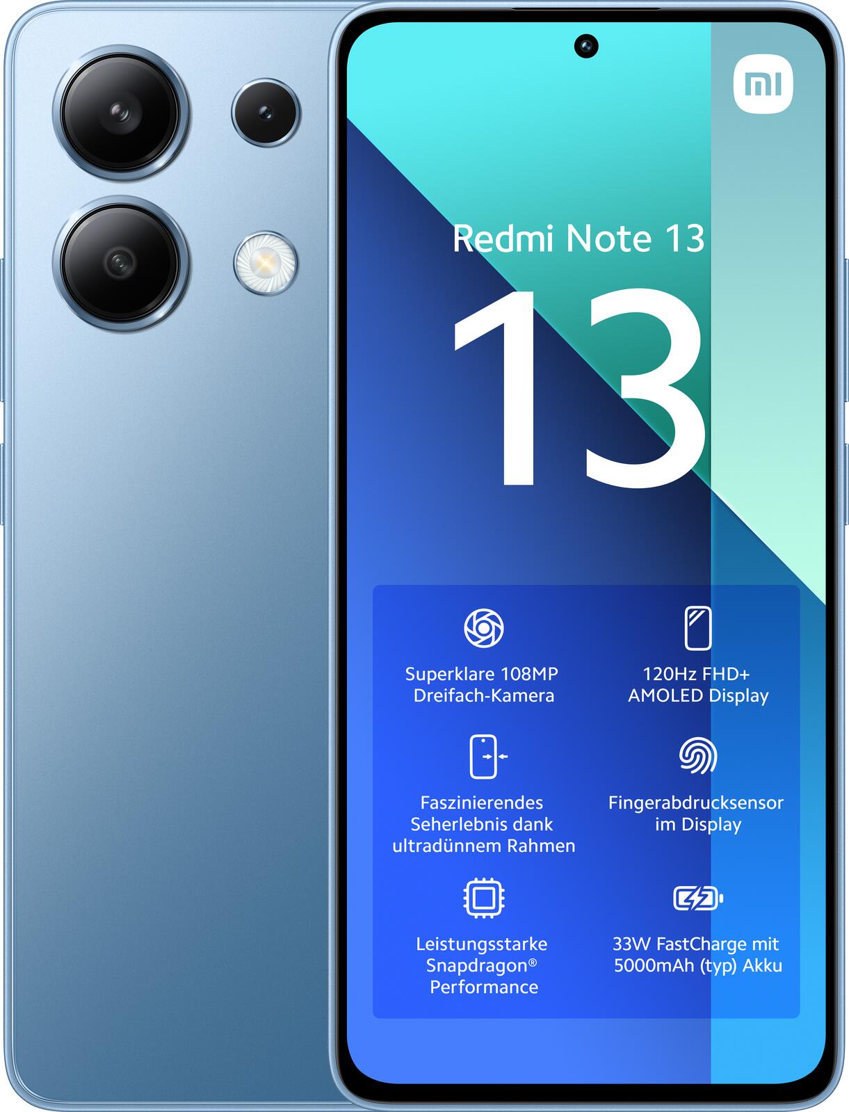 Xiaomi Redmi Note 13 -4G- 256GB/8GB Dual-SIM, eisblau