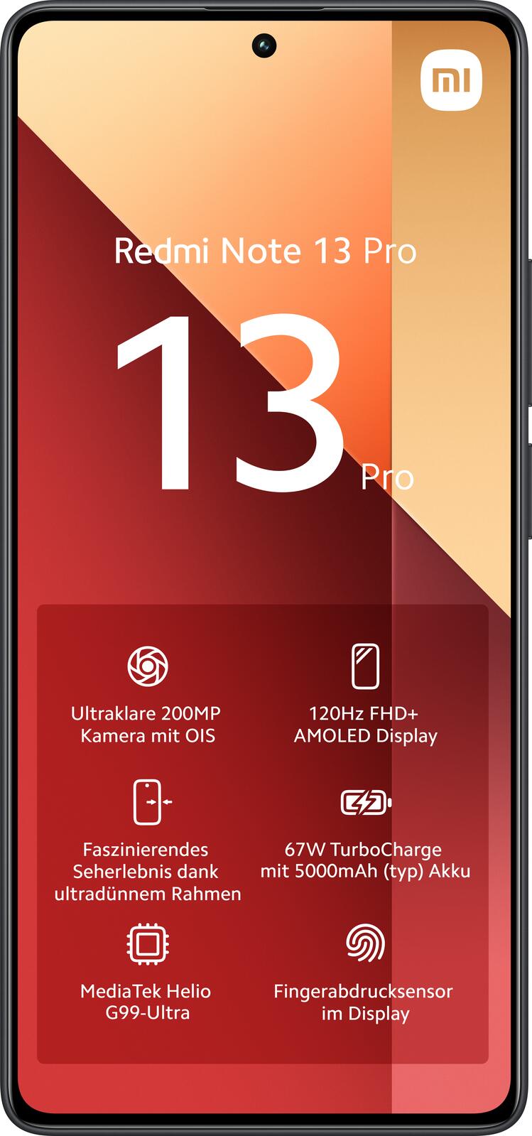 Xiaomi Redmi Note 13 Pro -4G- 256GB/8GB Dual-SIM, schwarz