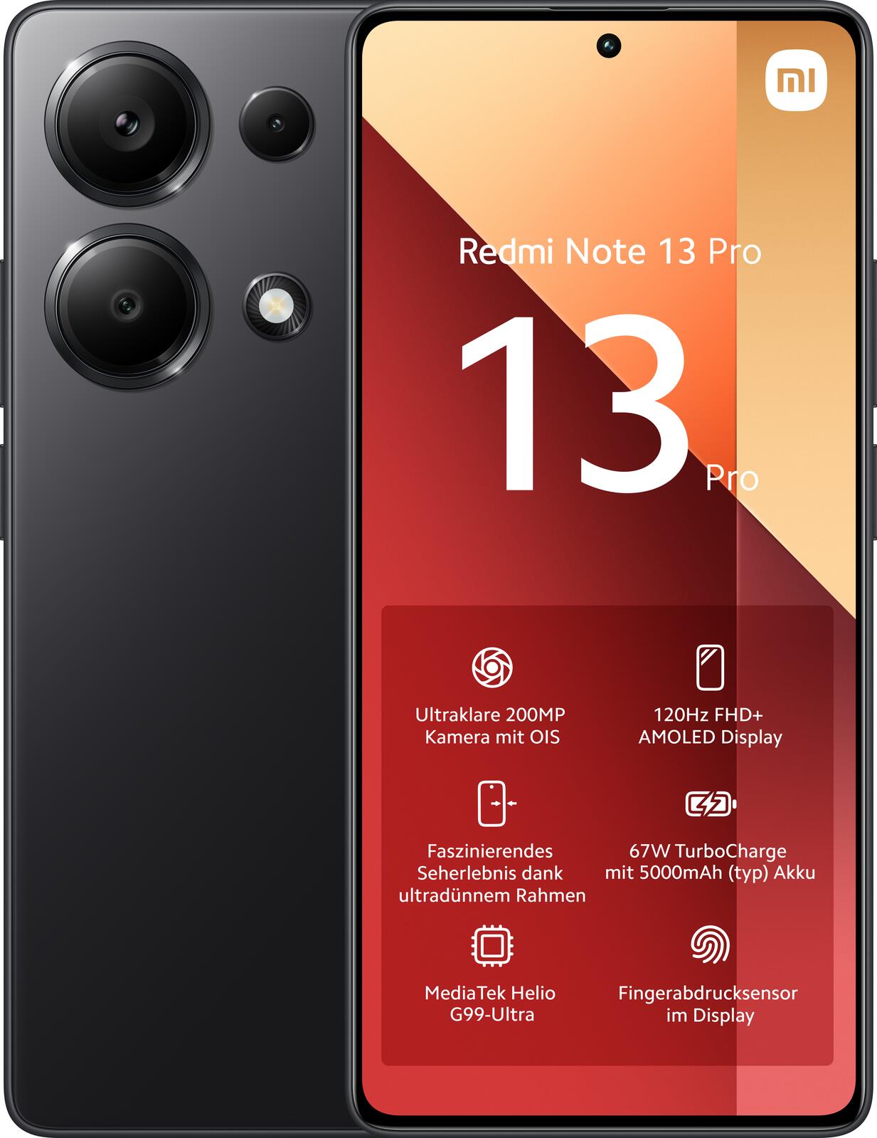 Xiaomi Redmi Note 13 Pro -4G- 256GB/8GB Dual-SIM, schwarz